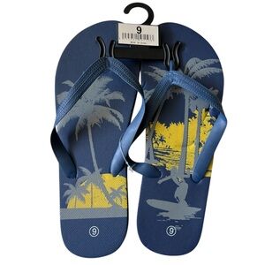 NWT Summer Beach Flip Flop Slippers. Size 9